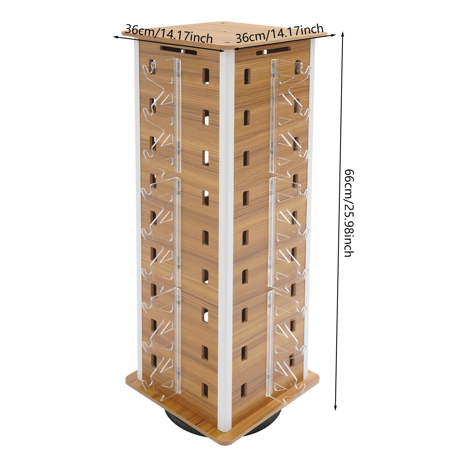 360° Wood Rack Display Frame And Organizer For 36 Glasses And Sunglasses Sturdy