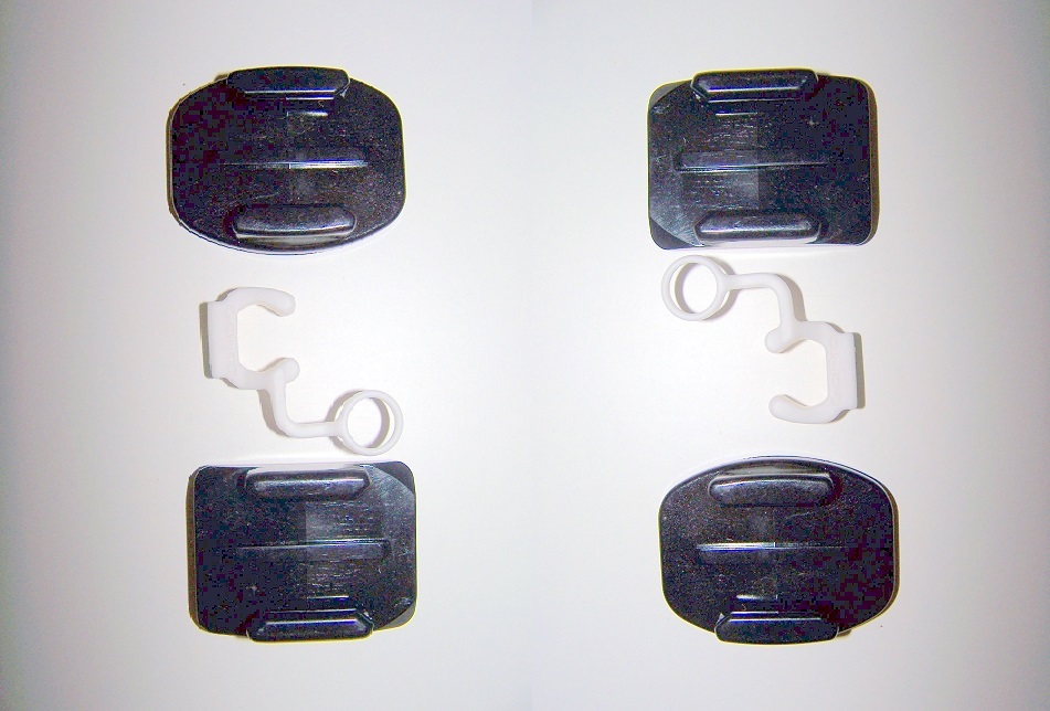 2X Genuine GoPro Curved & Flat sticky mounts & Rubber Locking Plug set Hero 4,3+