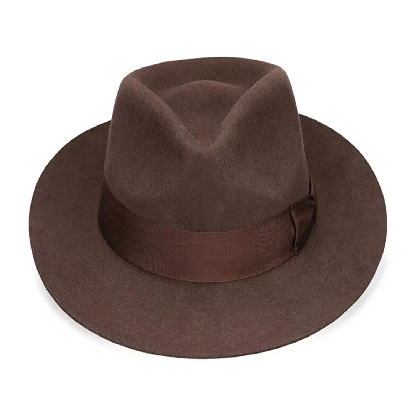 Classic Brown Men's Wool Felt Godfather Gangster Mobster Gentleman Fedora Hat