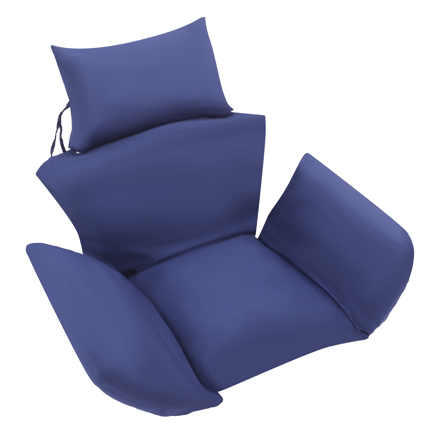 Dark Blue Egg Chair Cushion with Detachable Headrest Replacement Pad Washable