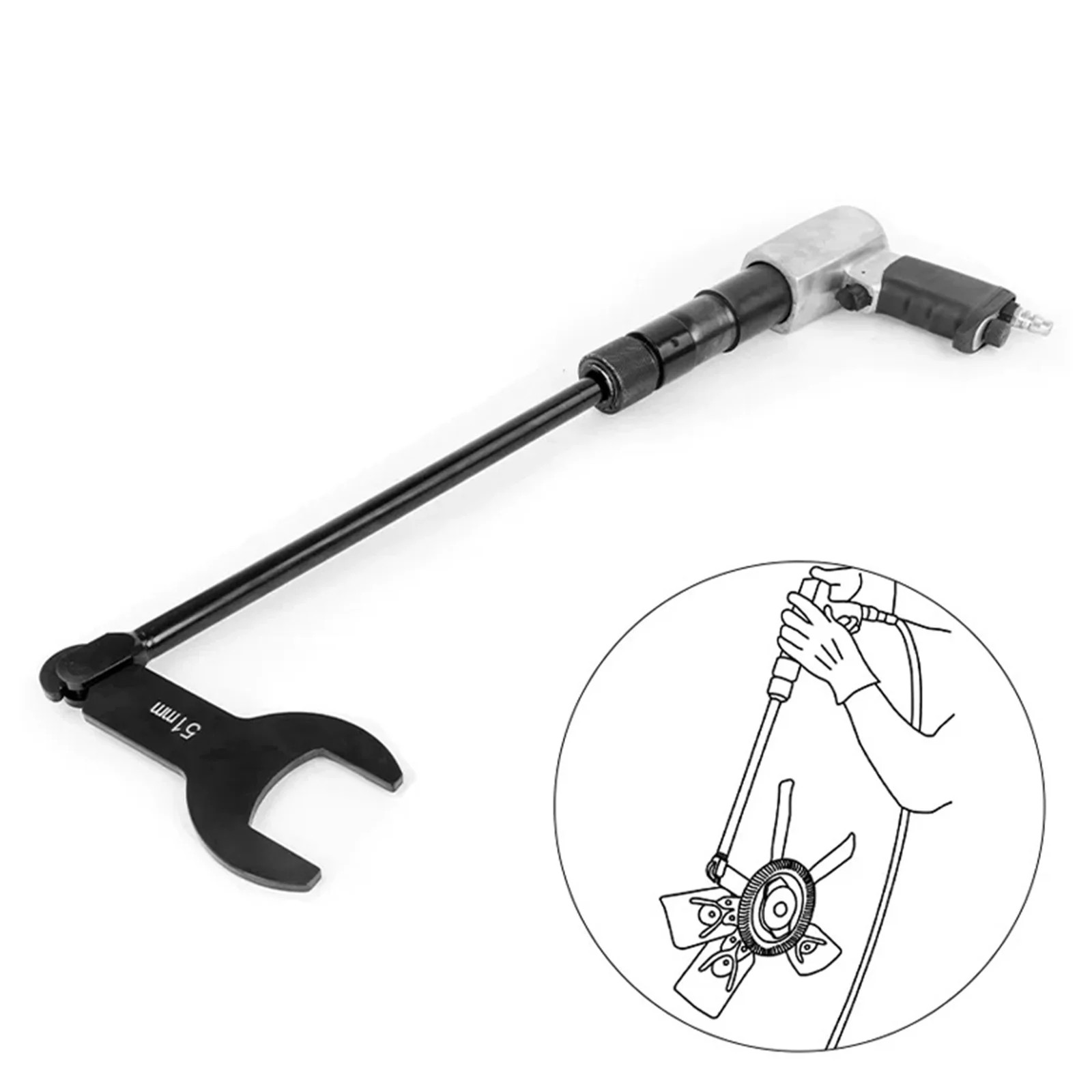 8PCS Car Pneumatic Fan Clutch Wrench Removal Tool Kit