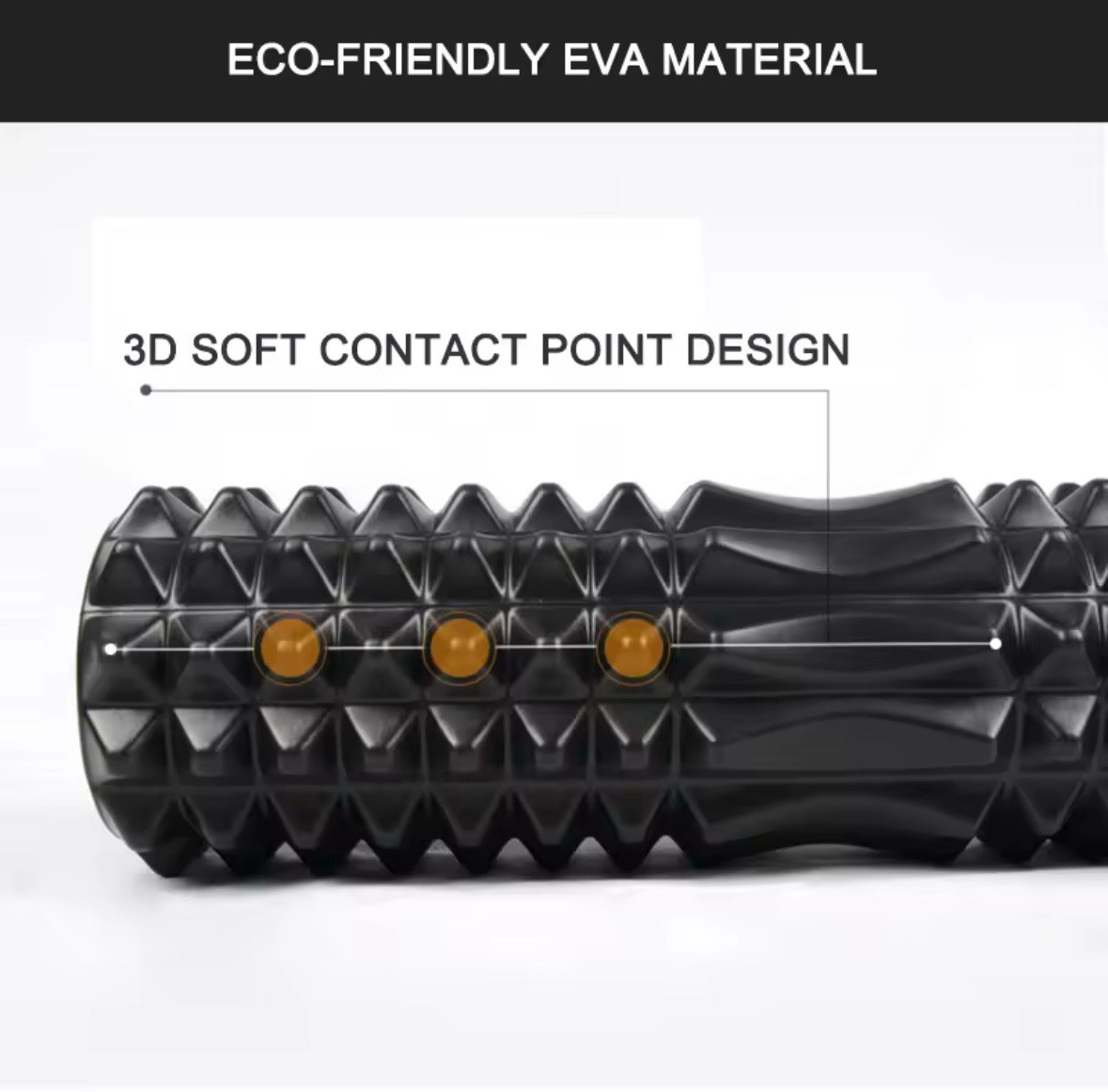 Black Foam Roller 30cm Yoga Column