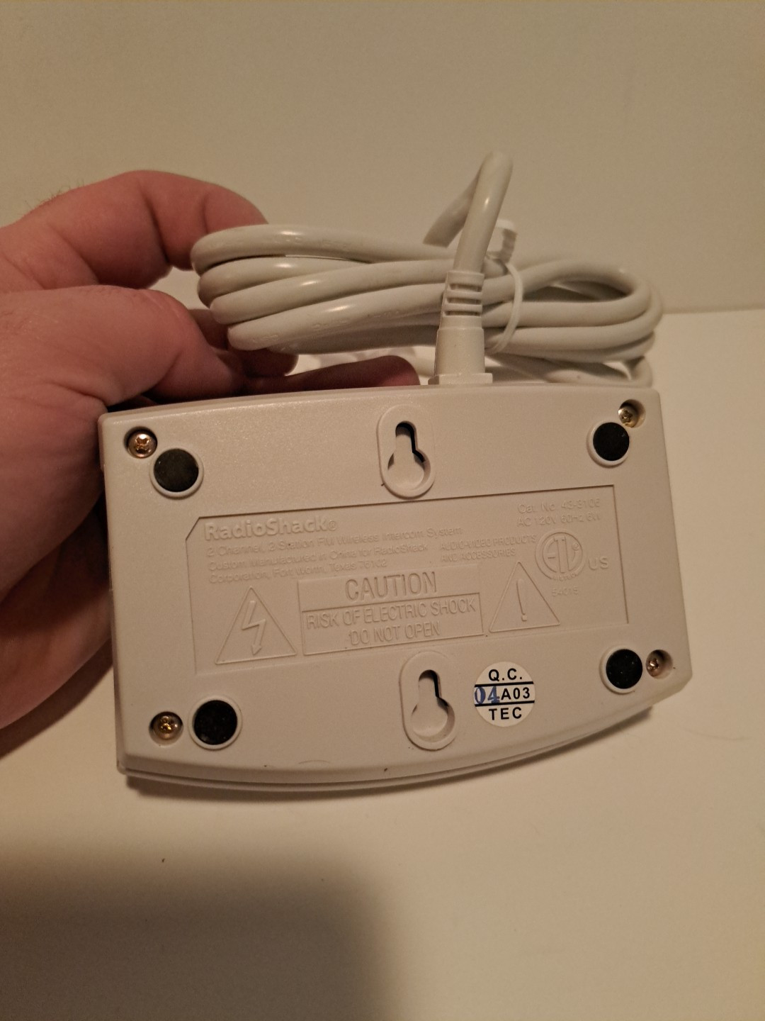 RadioShack FM Wireless Intercom 2 Channel Model 43-3106 ONE UNIT Tested