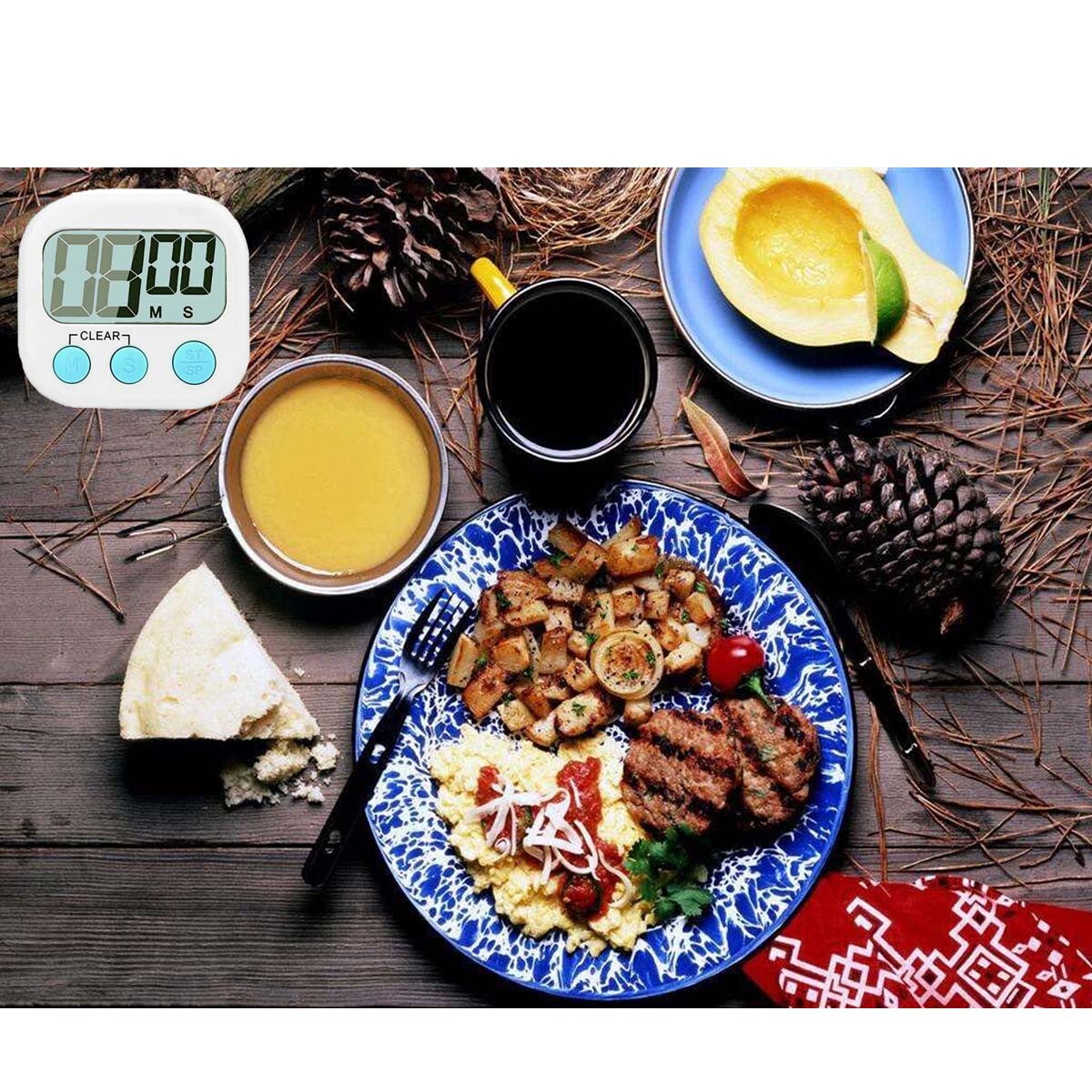 Loud alarm for boiling soup & 2 pack small digital kitchen timer magnetic back