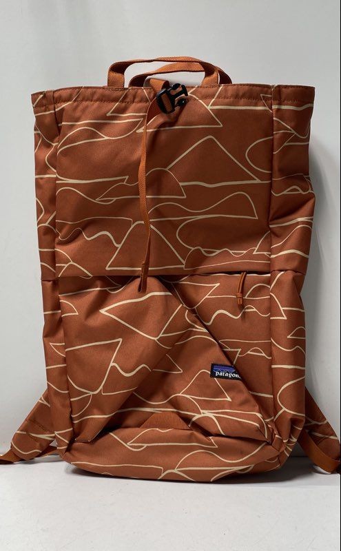 Patagonia Rust Orange Wavy Line Topo Print Fieldsmith Linked Pack Backpack