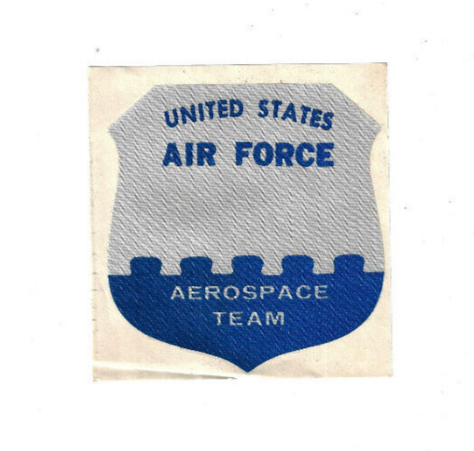 Original Vintage United States Air Force Aerospace Team linen sticker Space Prog