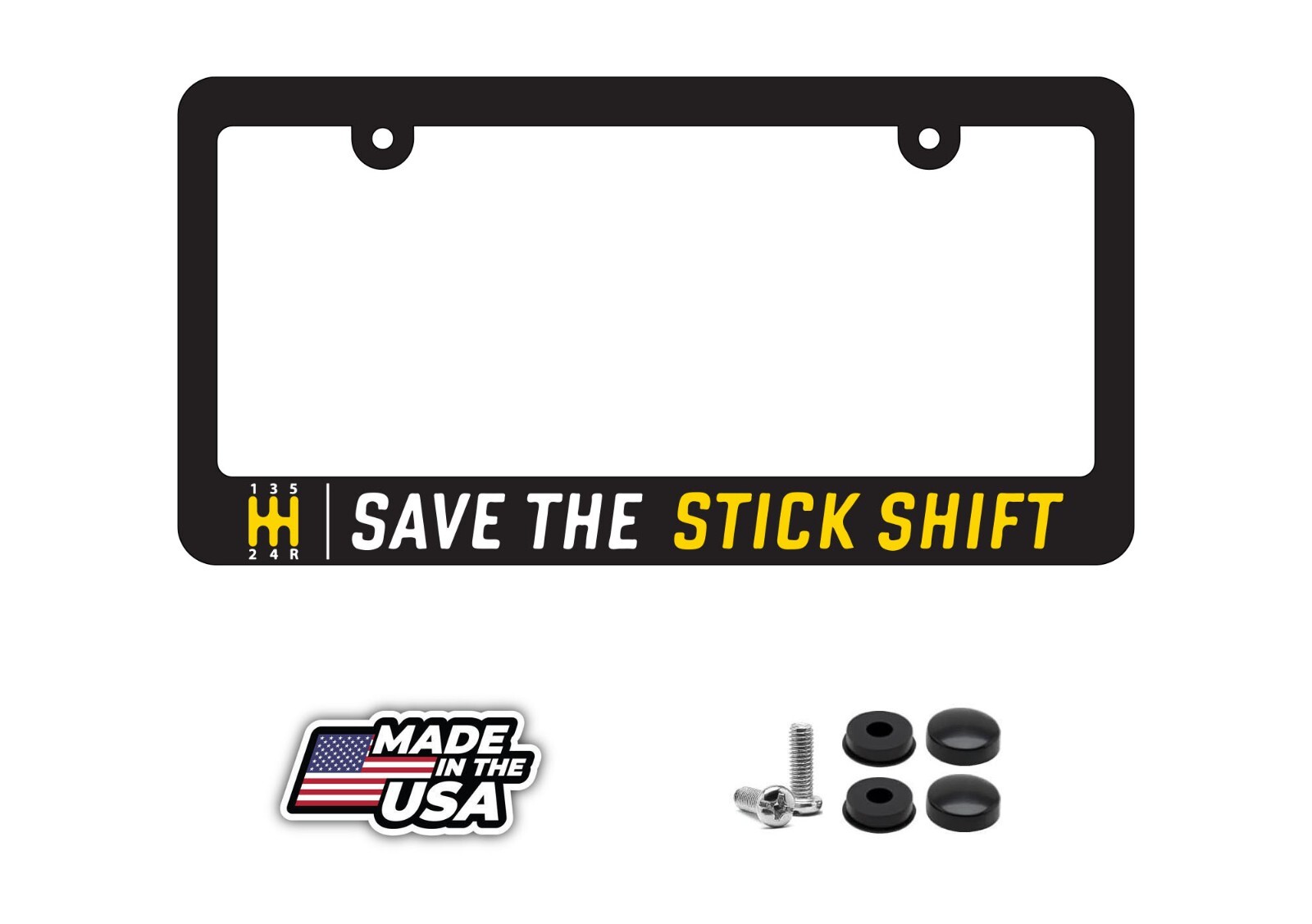 SAVE THE STICK SHIFT Manual Transmission JDM Drift Race License Plate Frame