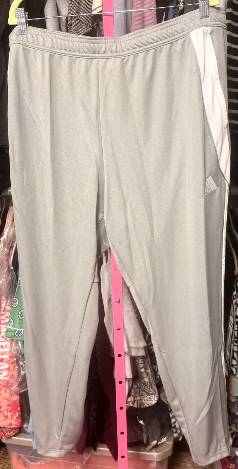 Adidas Aeroready men size 3XL athletic pants regular fit gray zip hem pocket $50
