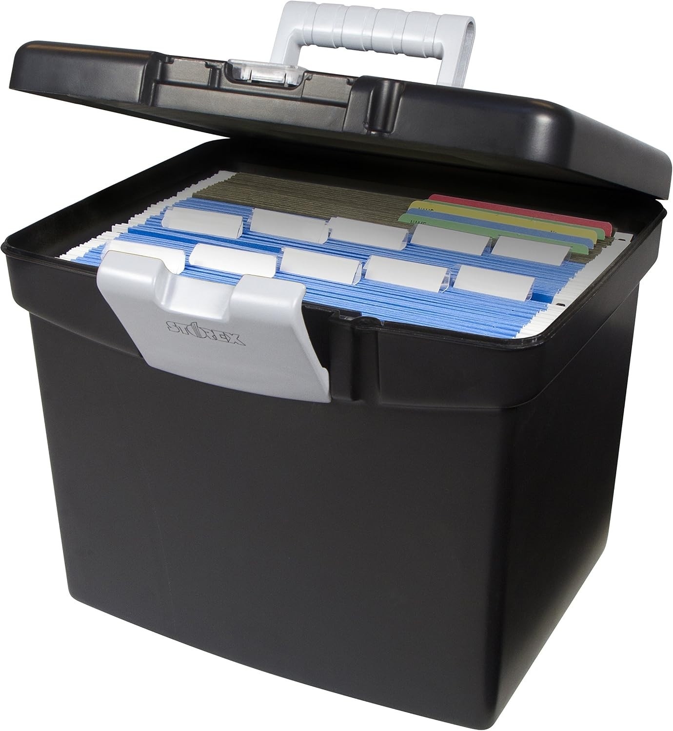 File Storage Box Translucent Storage Lid, Black 1-Pack 61504F01C