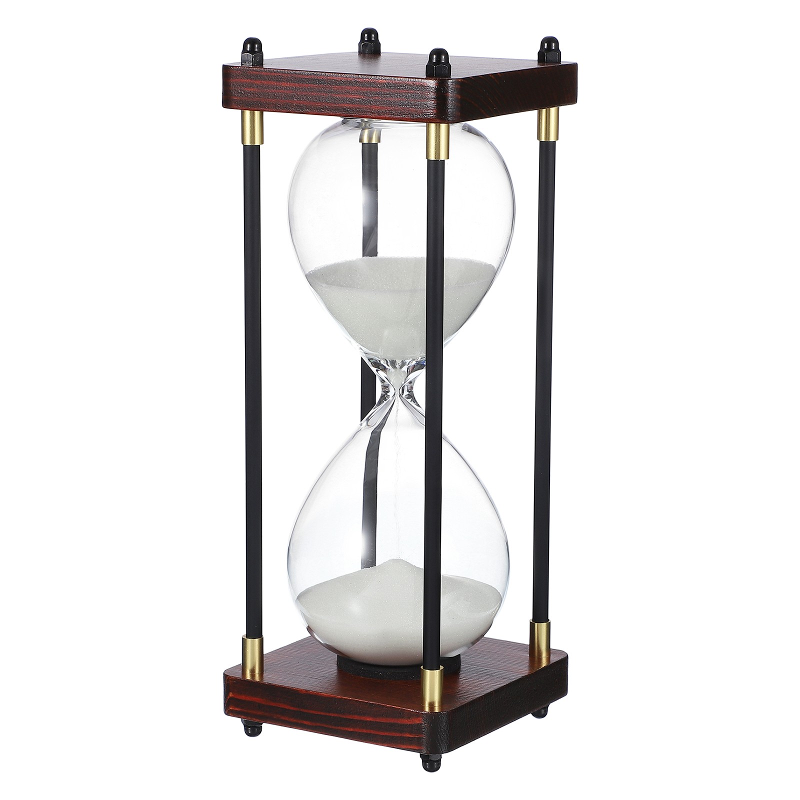 Large Decorative Sand Timer, 30 Min Modern Wooden Hour Glass, White(Style 2)