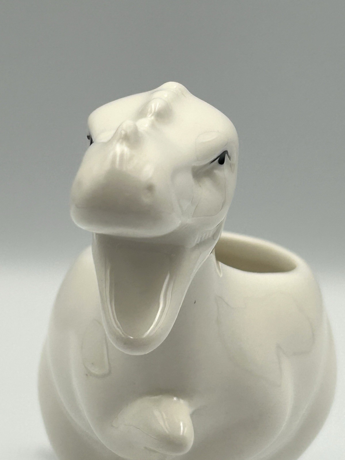 Small Dinosaur T-Rex Succulent Planter White Ceramic