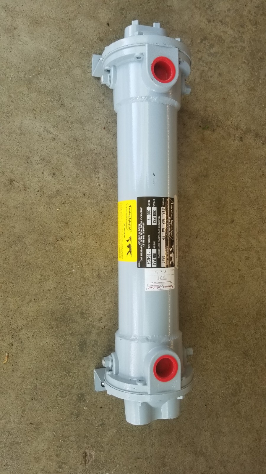 NEW! AMERICAN INDUSTRIAL STS-702-A4-FP , HEAT EXCHANGER, STAINLEES SHELL & TUBES