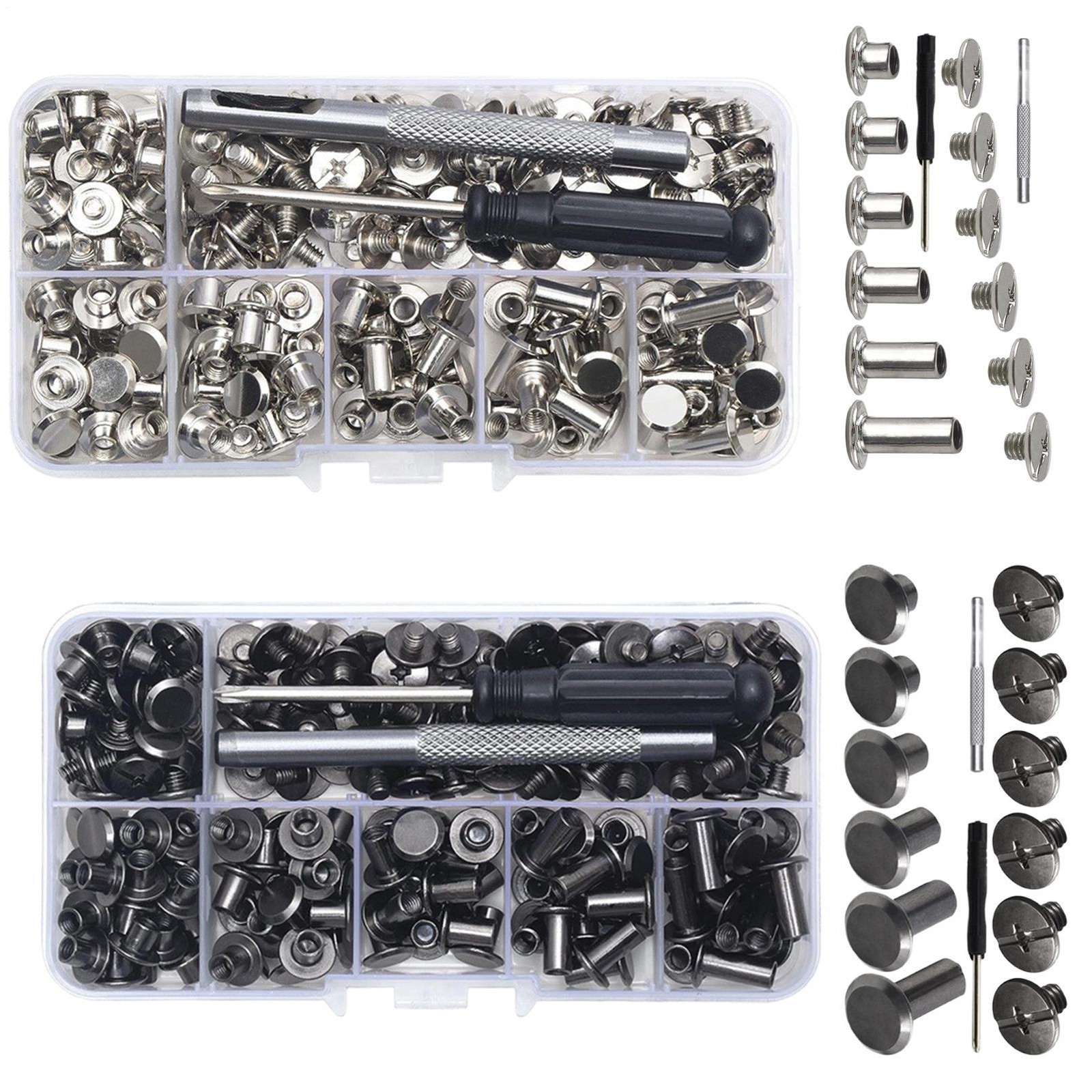 110Sets Chicago Screws Leather Rivets Assorted Screw Rivets Chicago Binding