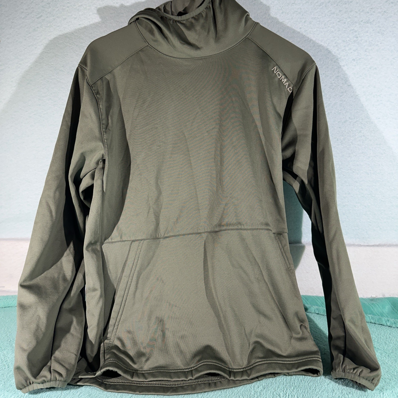 Nomad Hunting Hoodie Green Mens Size Medium Built in Face Gaiter
