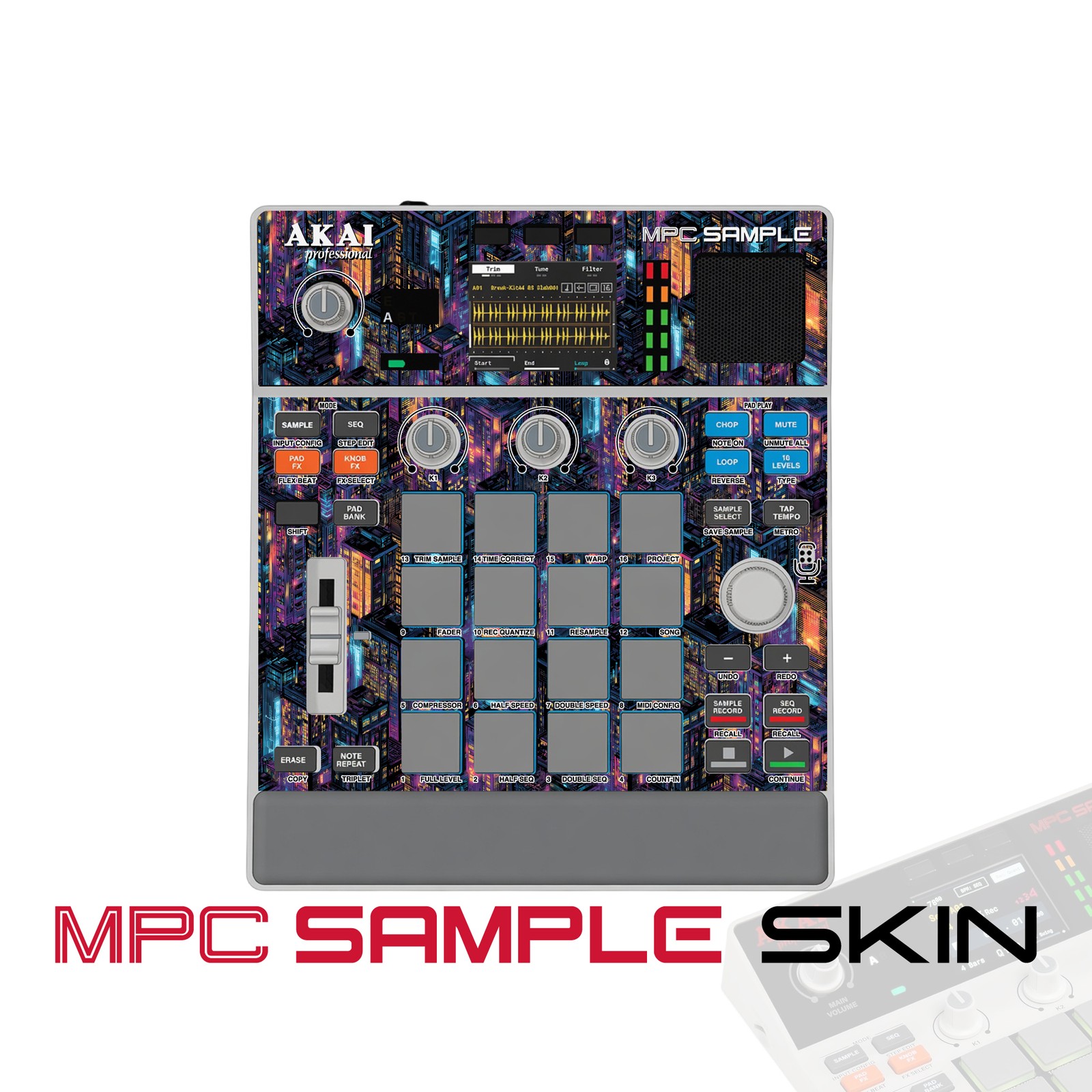 Akai MPC Sample Skin / Neon Cityscape