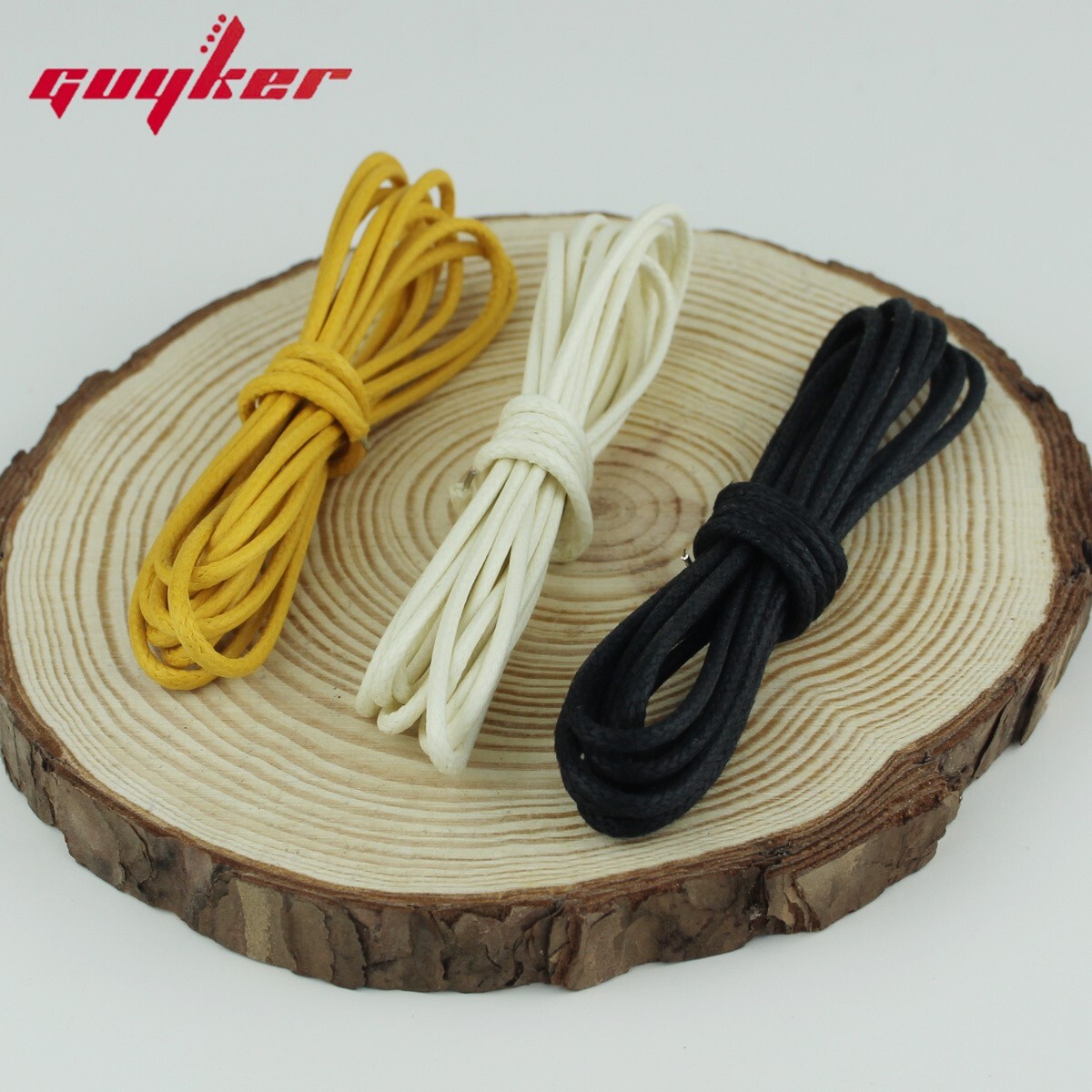 Guyker Cloth-Covered Braided Guitar Wire - White-Black-Yellow Each 1.5 Meters