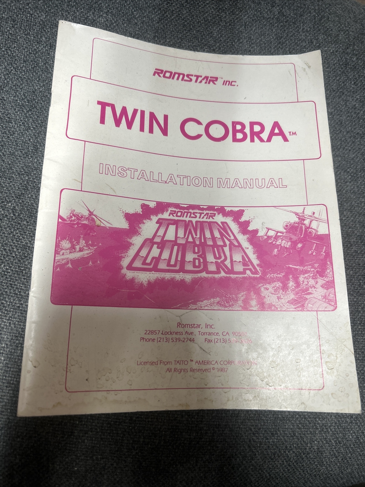 Romstar TWIN COBRA Arcade Video Game Manual - good used original