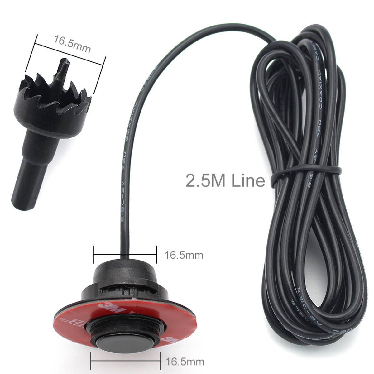 Car Reverse Backup Radar Sound Alarm System Kit Flat 4 Parking Sensor Adjustable