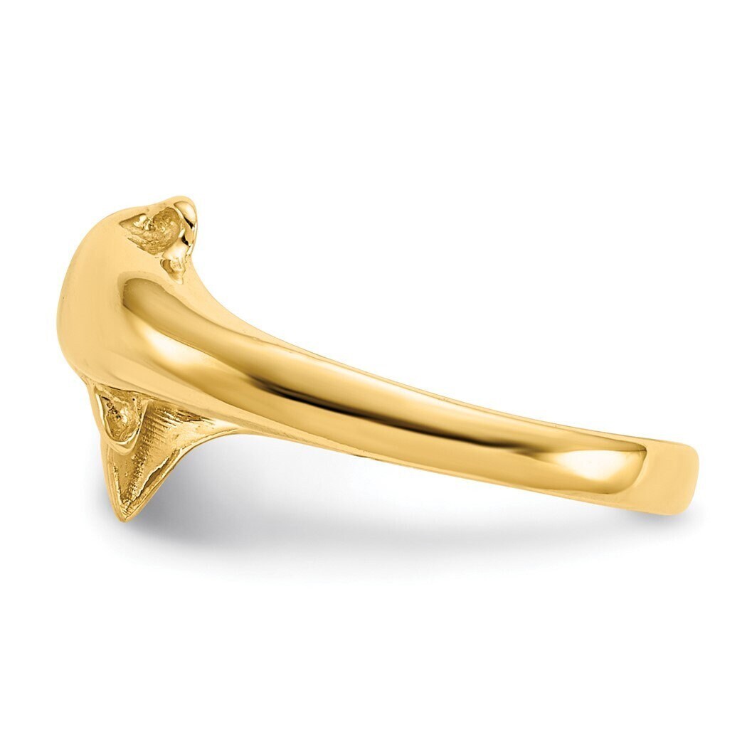 Solid 14k or 10k Yellow Gold Dolphin Toe Ring - Adjustable Toe Ring Women -