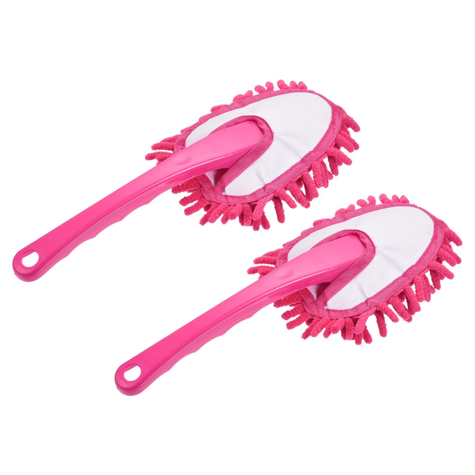 Microfiber Chenille Dust Washable Cleaning Brush, Red, 2pcs