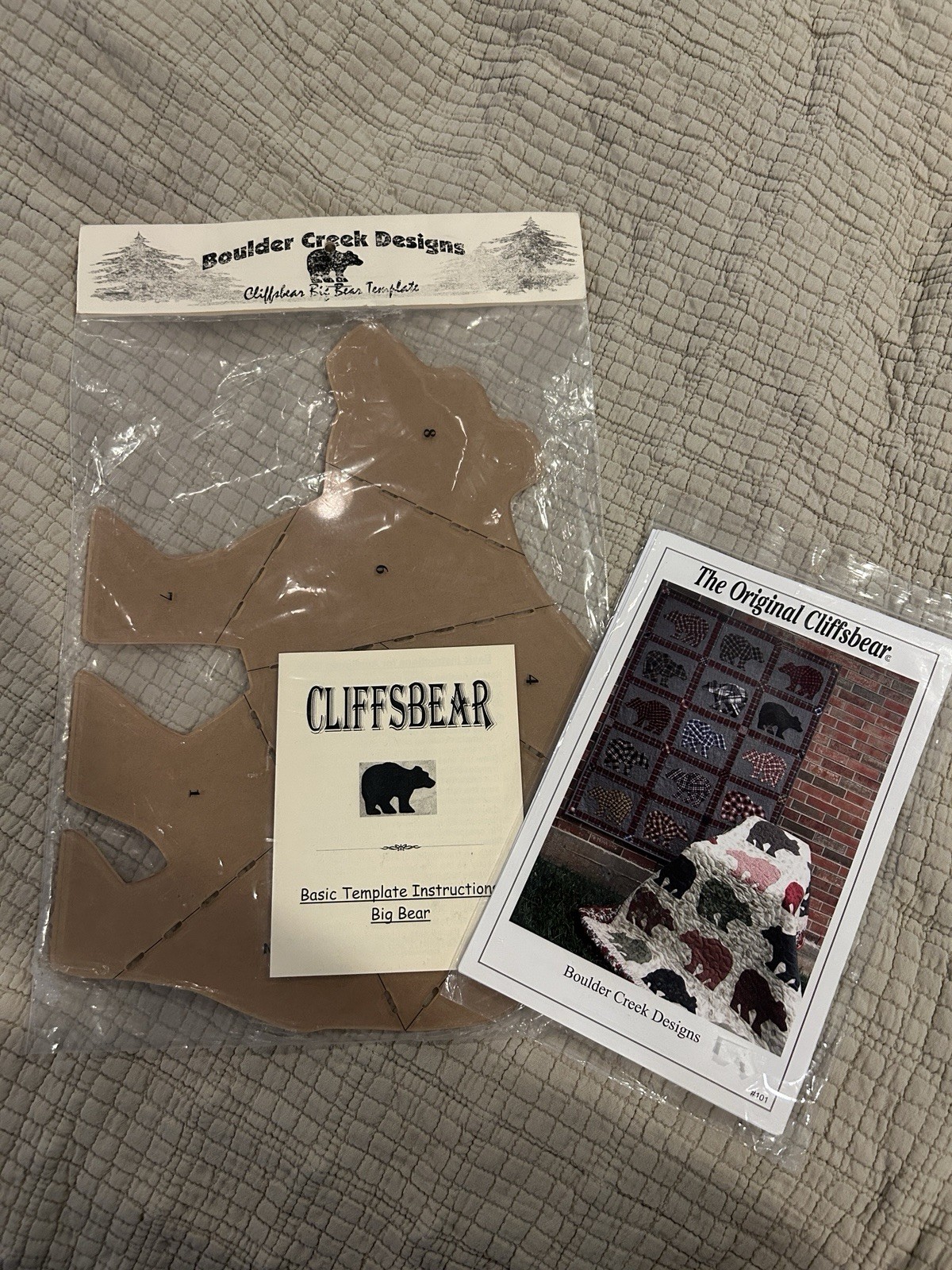 Cliffs Bear Quilting Template and Instructions NWOT Quilting Designs New Sealed