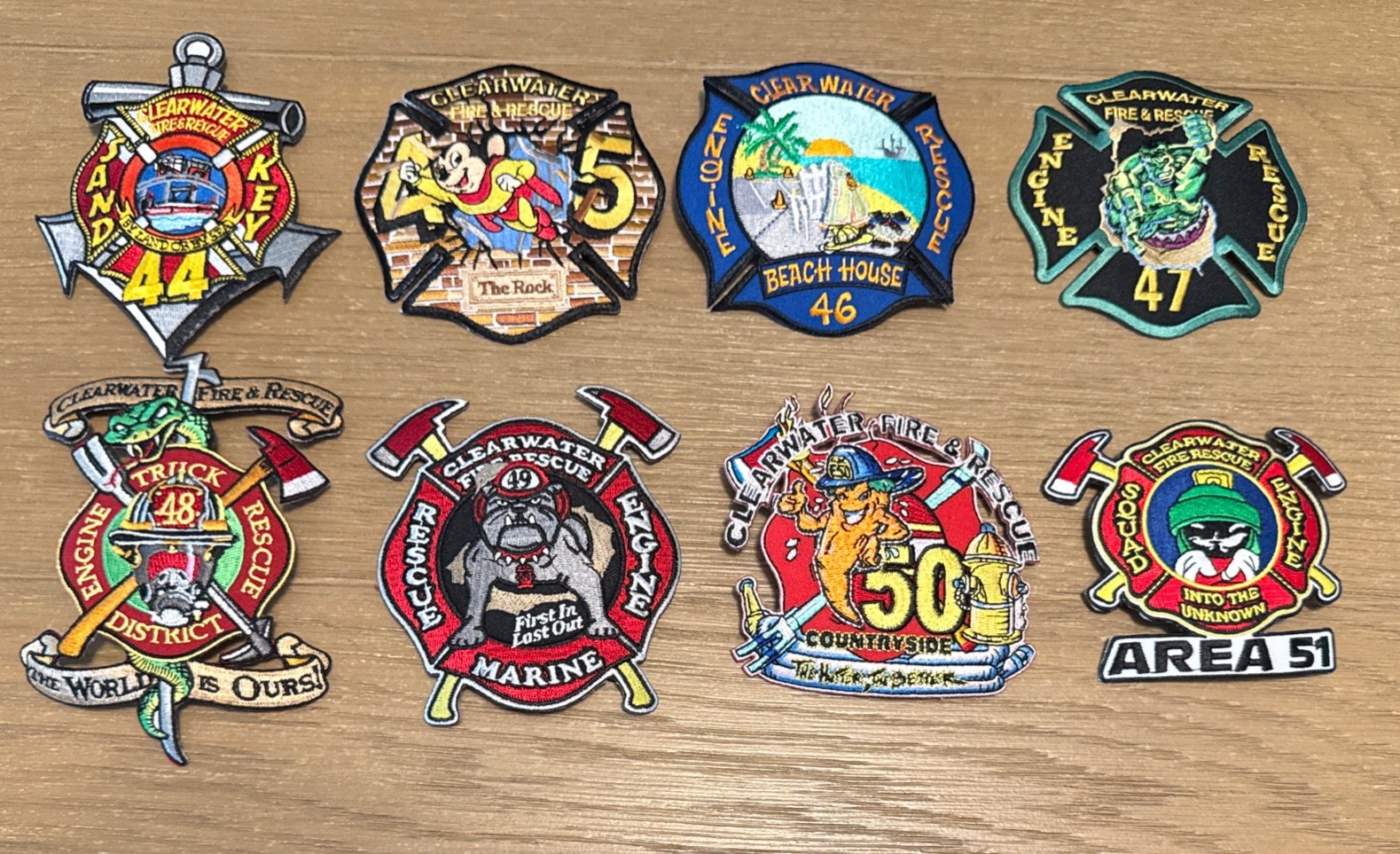 Clearwater Fire And Rescue Station Patches - All 8 Stations