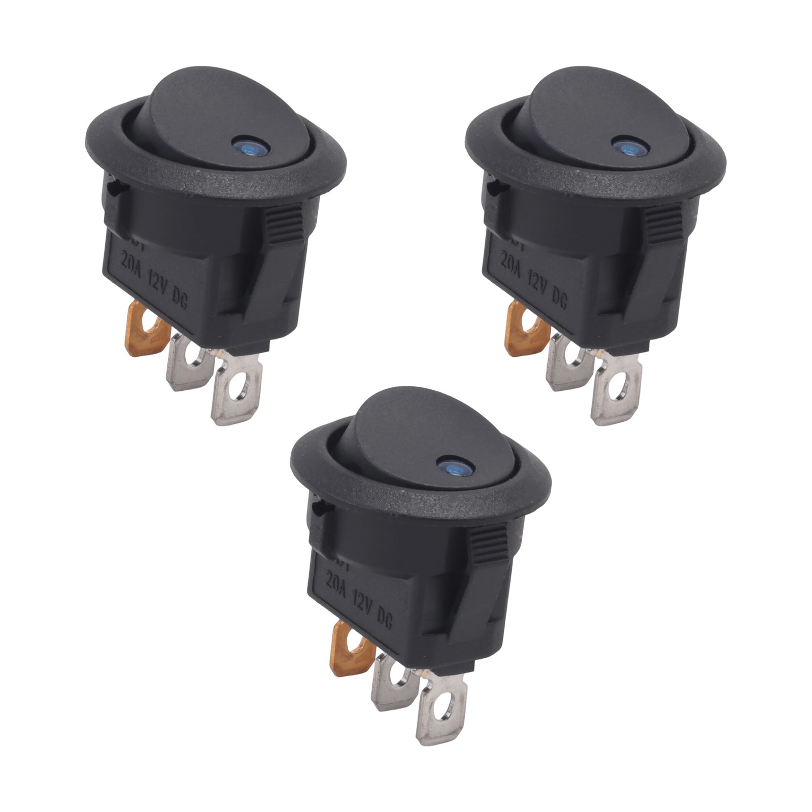 3Pc 12V 20A Rocker Toggle LED   Light SPST  Control for Boats Cars5402