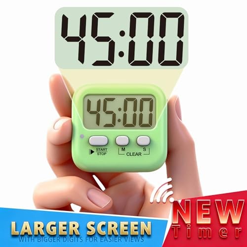 2 Pack Digital Timer for Kids, Magnetic Countdown Kitchen Timers Macaron Color