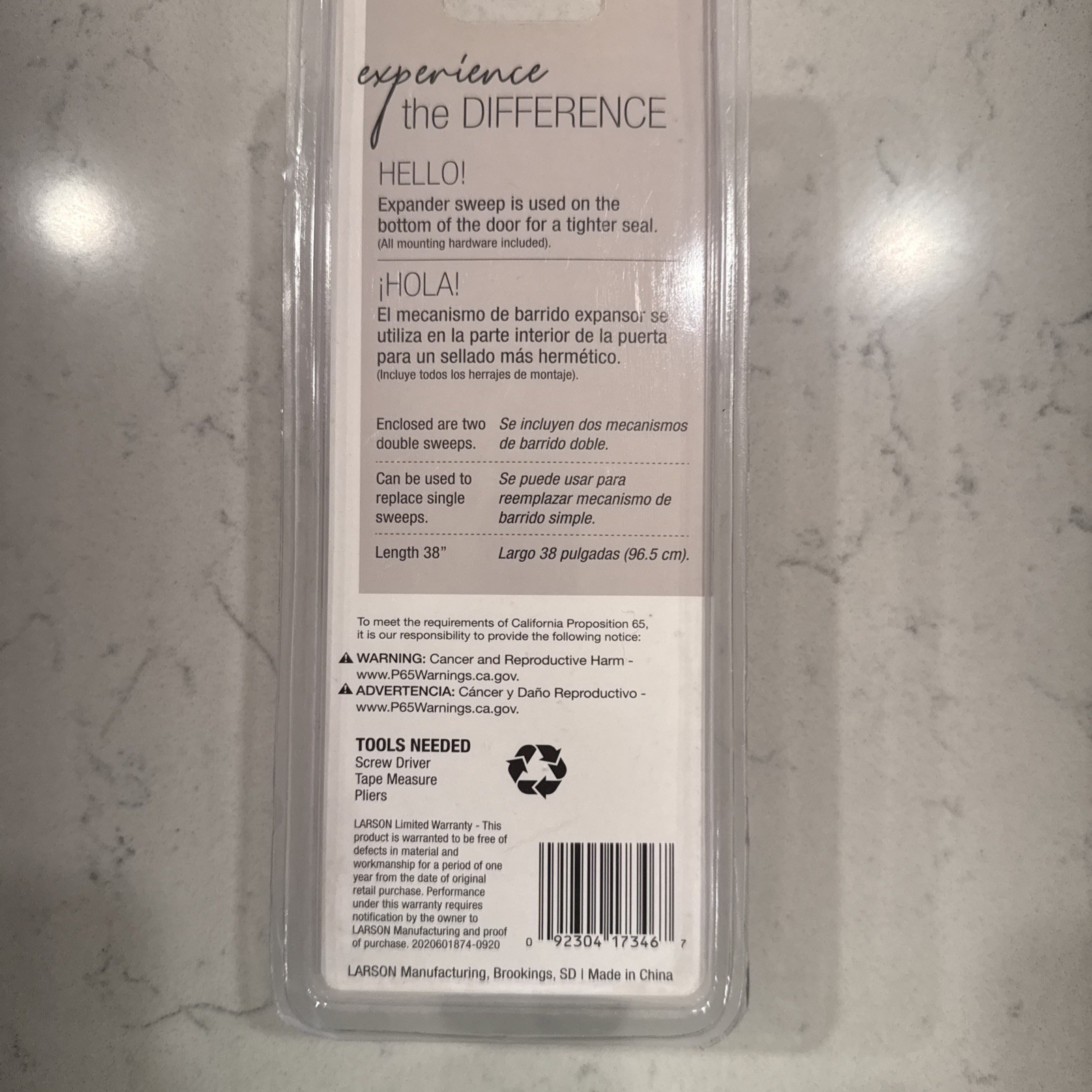 Larson 38-in Black Polyurethane Storm Door Bottom Sweep
