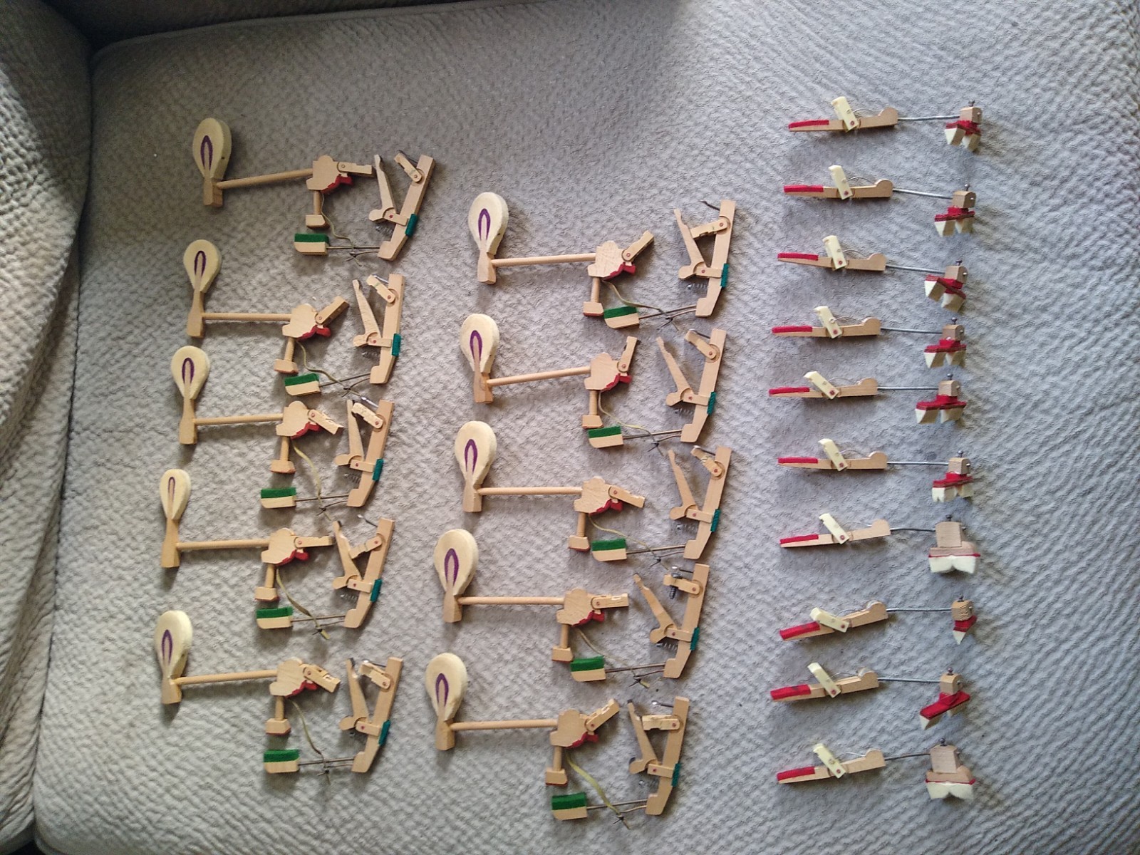 Vintage Upright Piano Parts Hammers Dampers Whippens Assembly Crafts Lot Of 30