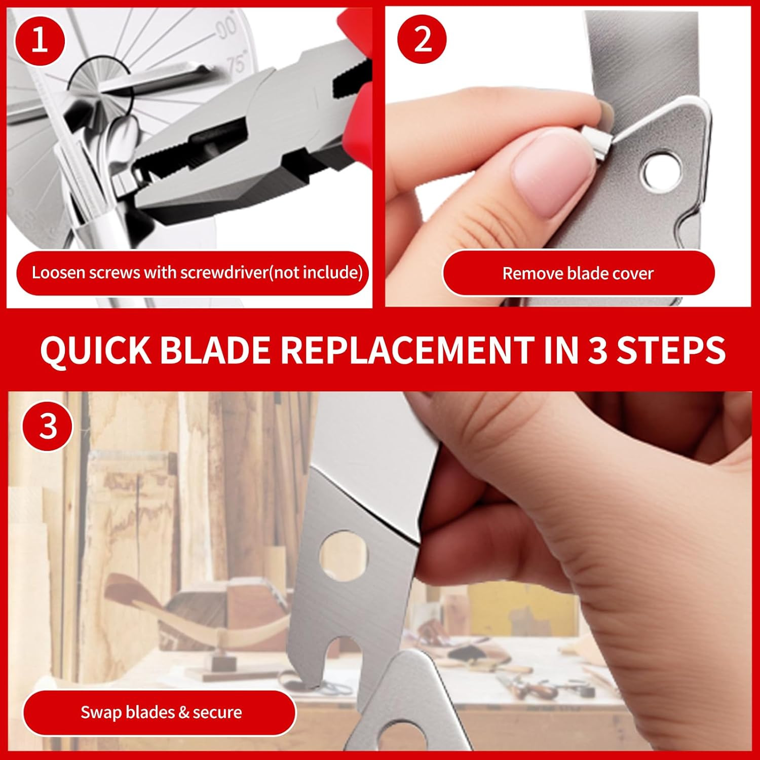 Multi Angle Miter Shear Upgrade Quarter round Cutting Tool W 12Pcs Sharp Blades