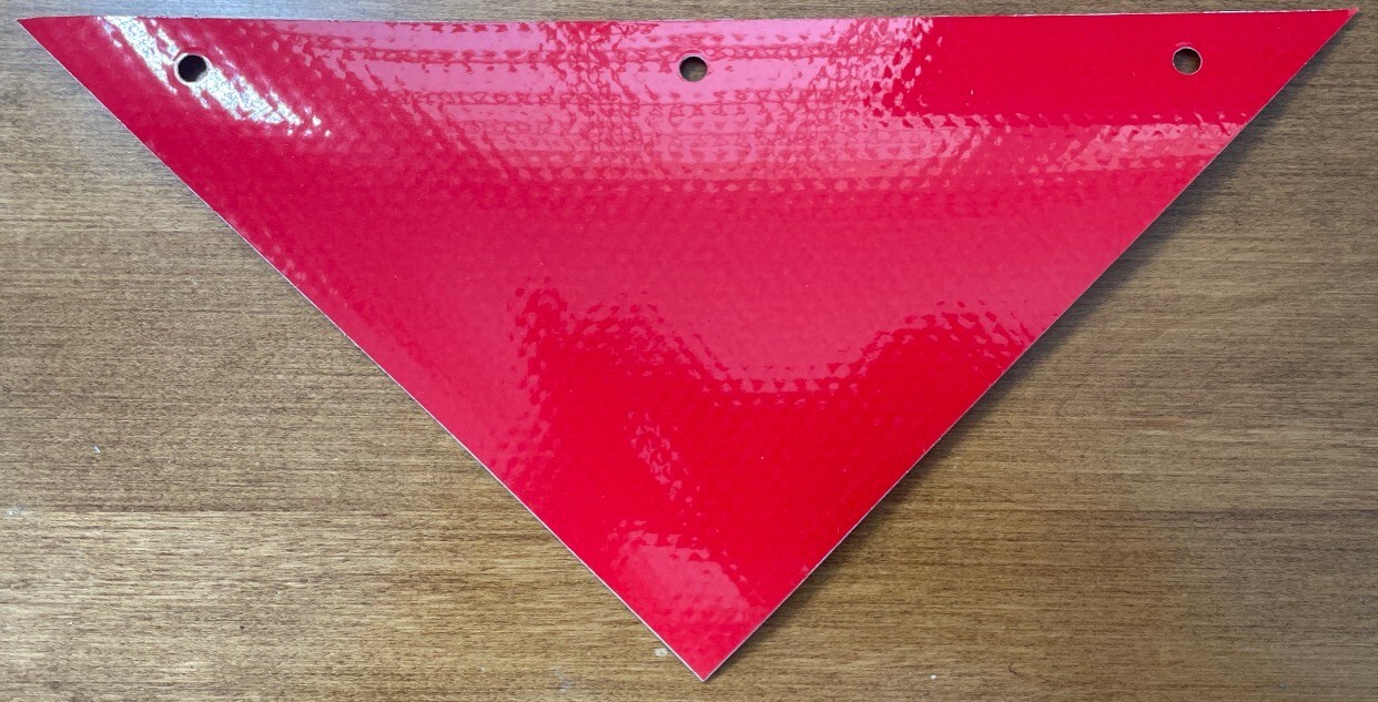 USGI Reflective Triangular MINE Warning Sign 11.5" x 5.75" NOS