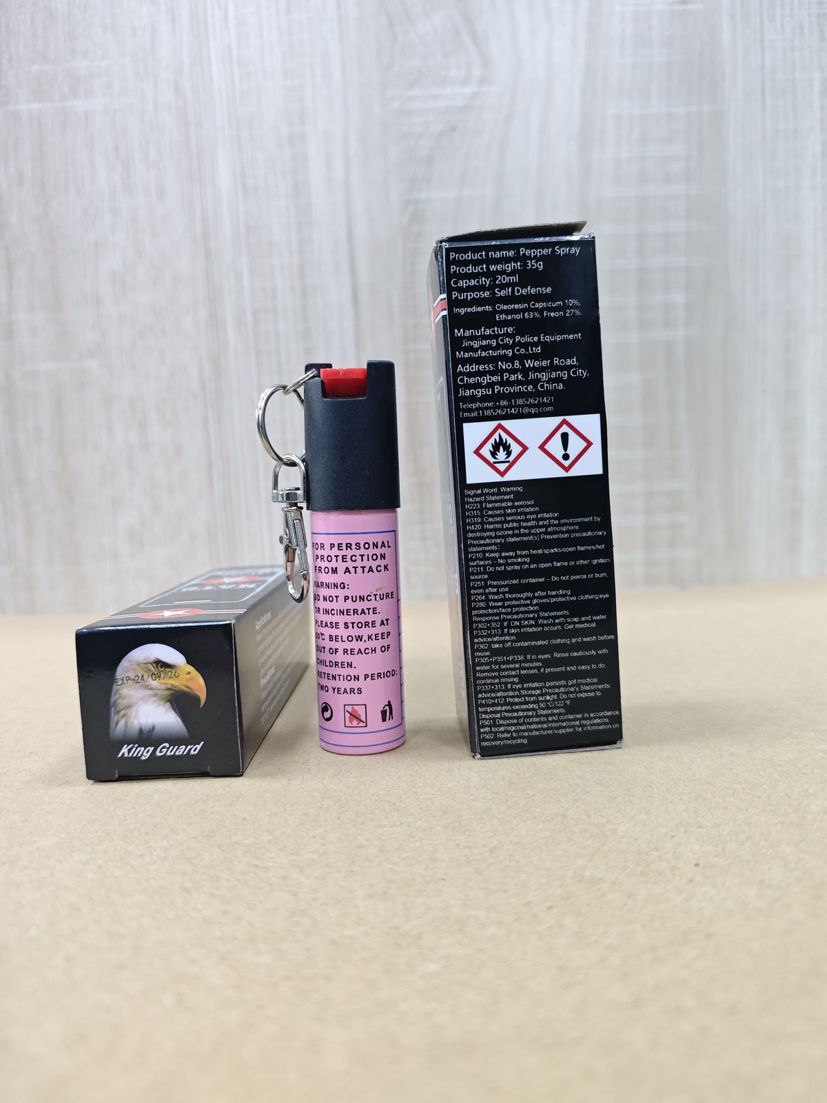 3 PACK Pepper Spray Keychain 0.68oz Women Self Defense Security Pink