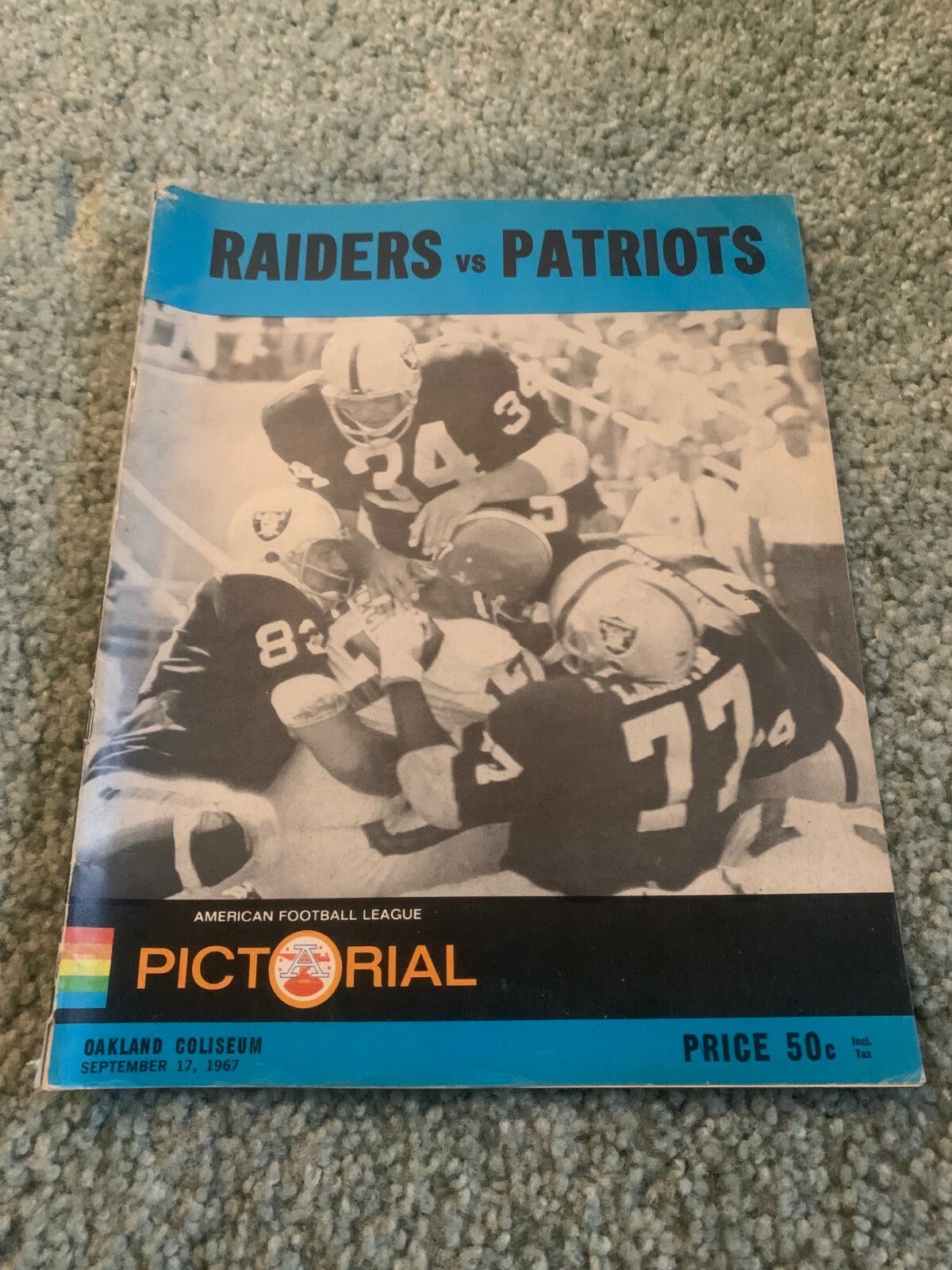 1967 Oakland Raiders v Miami Dolphins AFL Football Program Lamonica 3 TDs