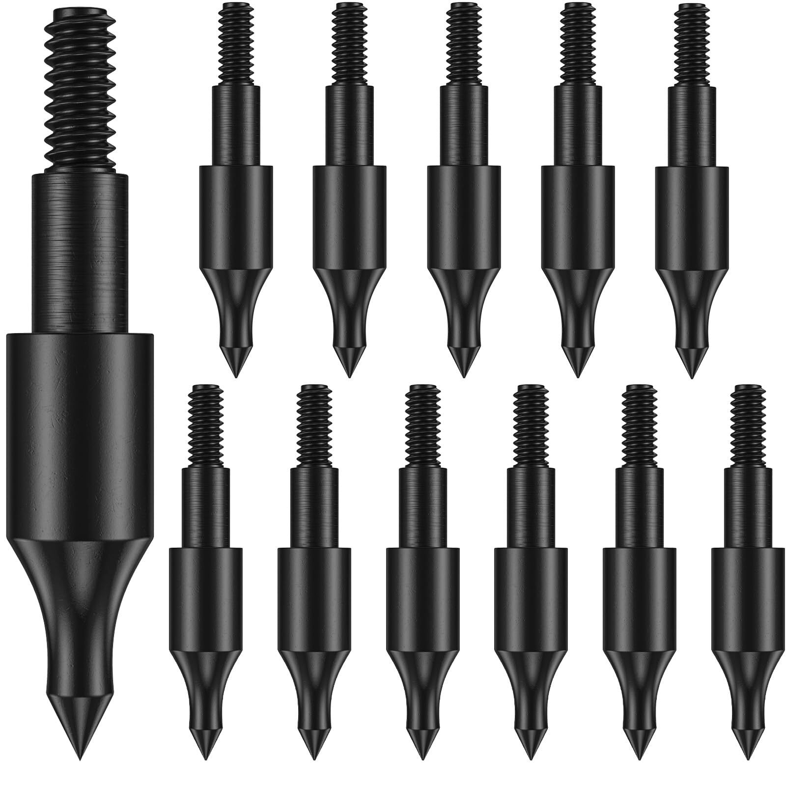 12 Pcs Steel 100 Grain Archery Arrow Field Points Field Tips - Practice Target
