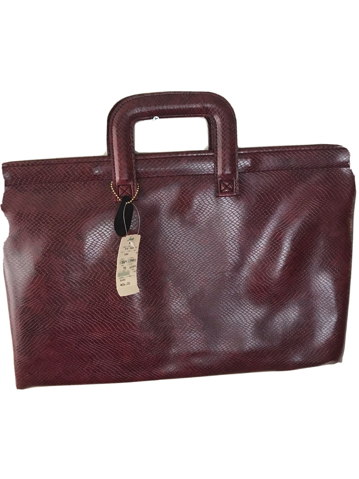 NWT Hazel Laptop Briefcase Faux Red Reptile With Matching NWT Notepad