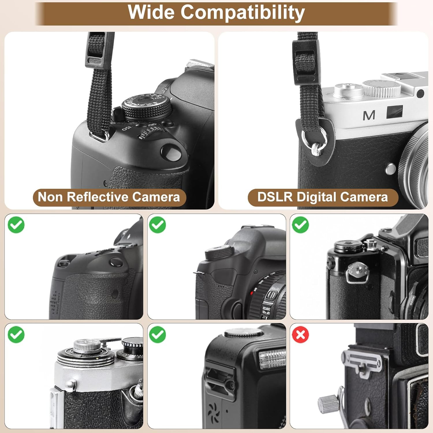 Neck Strap Silicone Camera Straps - Padded Camera Strap, 1.5" Wide Adjustable Ny