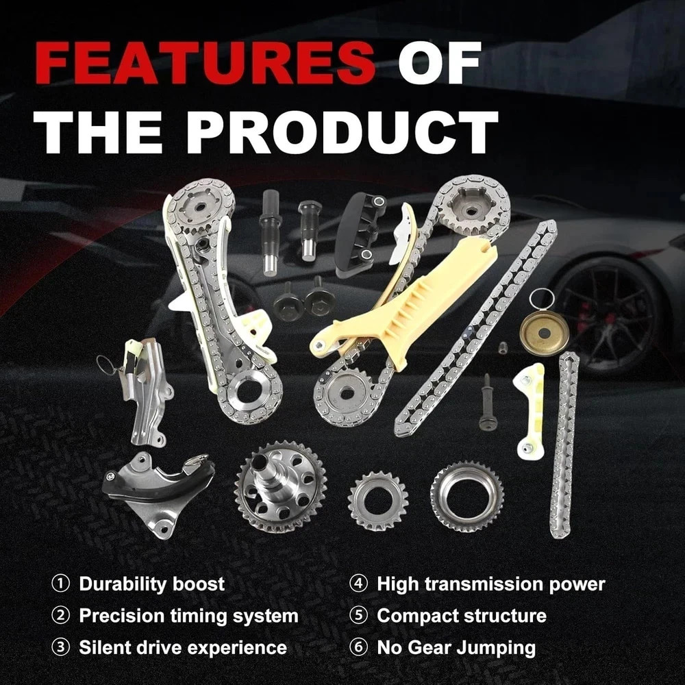 Engine Timing Chain Kit 4.0L Fit for Mustang, 2005-2006 7pcs Sprocket