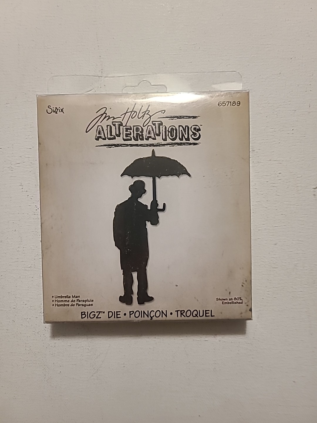 Sizzix Tim Holtz Alterations Bigz Die 657189 Umbrella Man Rain  NEW
