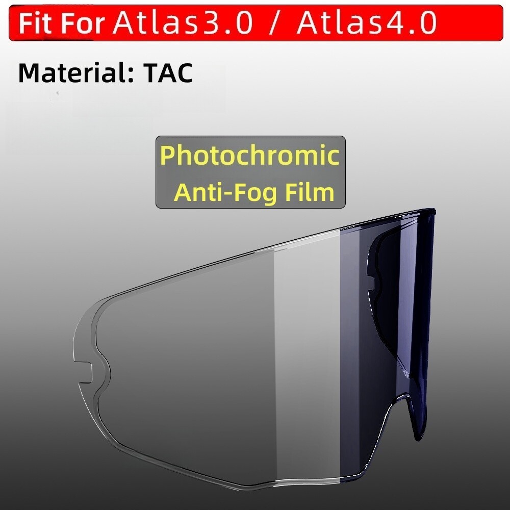 Photochromic Anti Fog Film Visor For RUROC ATLAS 2.0 3.0 4.0 Helmet Lens Shield