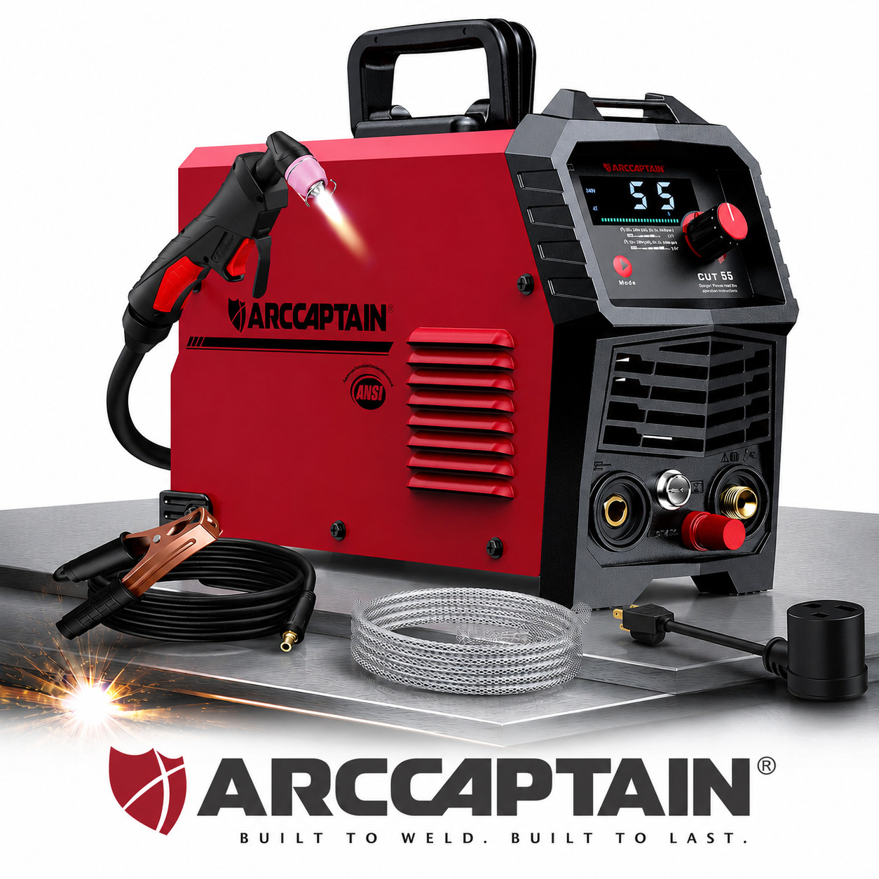 ARCCAPTAIN 55A Pilot Arc Plasma Cutter HF Non-Touch Air Cutting Machine 110V/220
