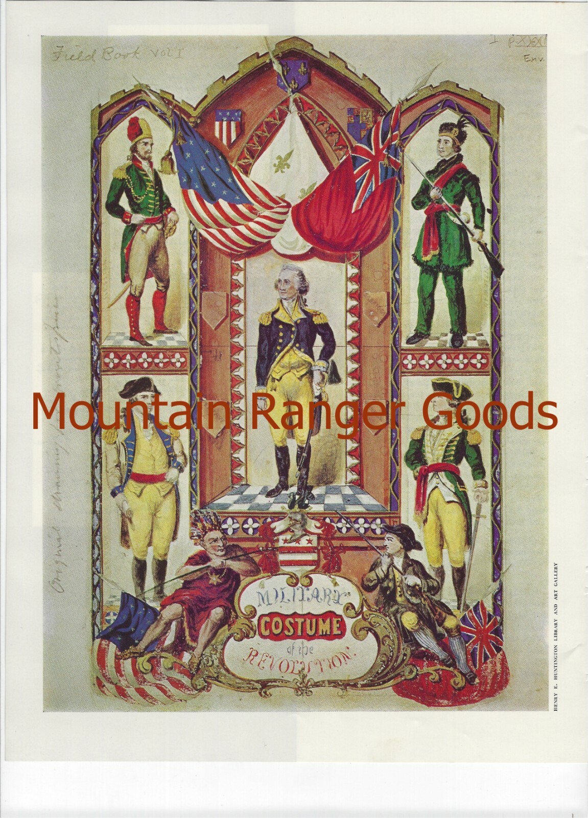 Vintage 1968 Military Costume of the American Revolution Print Page Poster Art