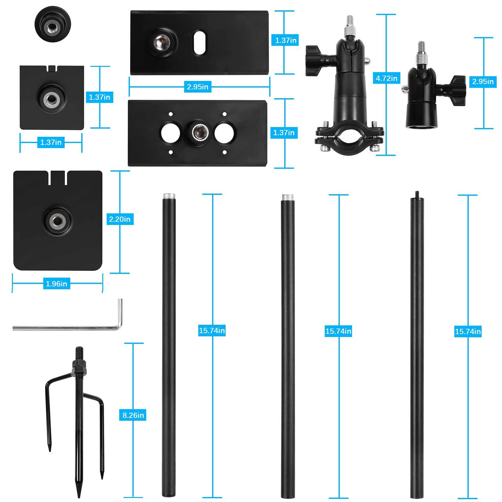 Ground Stake Mount Stand with Solar Panel Mount for Full range of Ring camera