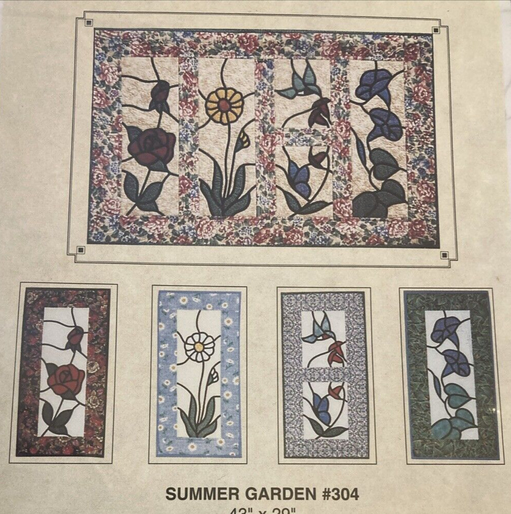 Vtg Rare Suble Endeavors SUMMER GARDEN Quilt 1997 Pattern #304