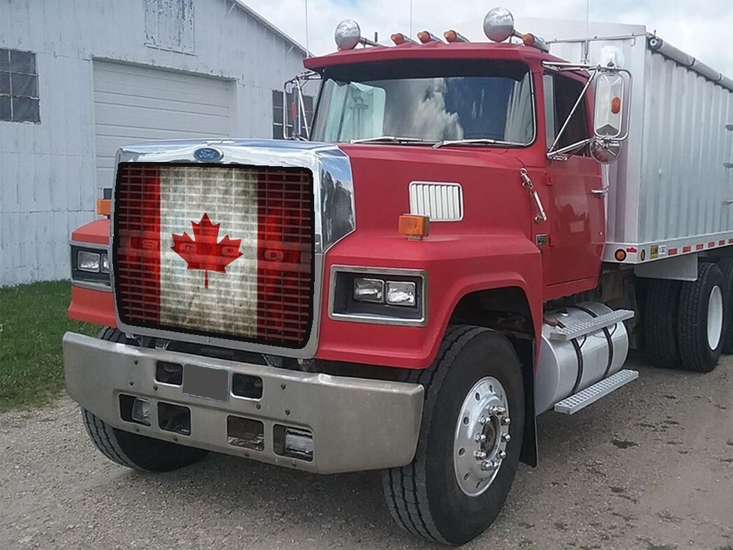 GrilleAdz Premium Canada Flag Bugscreen for Ford Sterling LTL 9000