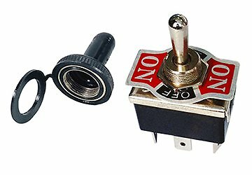 HD Toggle Switch with Rubber Boot DPDT Center Off Momentary Both Sides 20 Amp