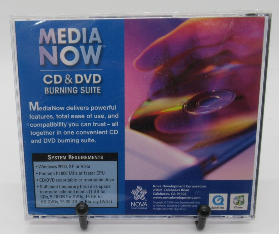 MEDIA NOW - CD & DVD BURNING SUITE PC SOFTWARE BY NOVA FOR WIN XP/VISTA EASY USE