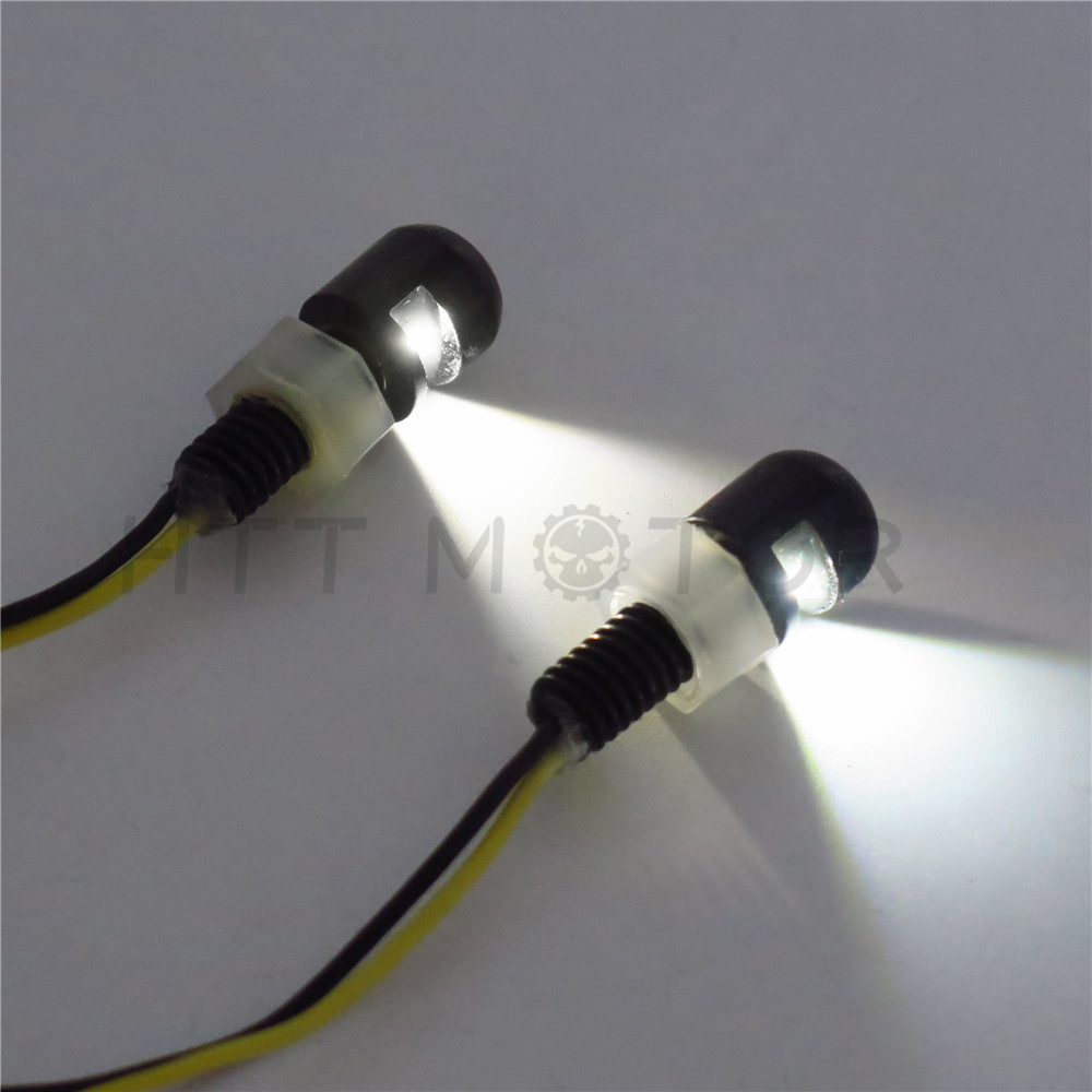 Black Universal Led License Tag Plate Bolt Lights Motorcycle Cruiser Dirt Bike