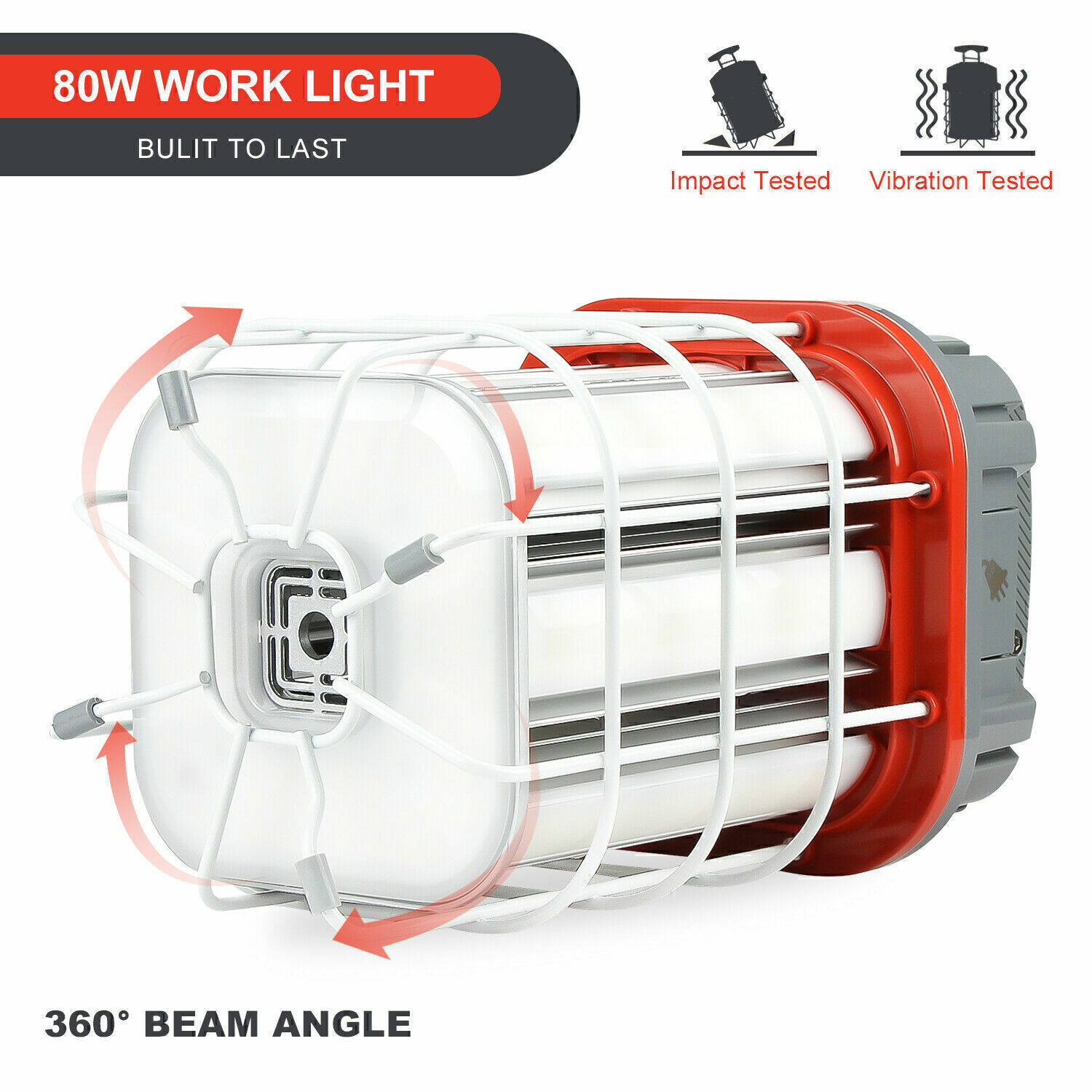 Linkable LED Construction Work Light 80Watt Temporary Jobsite High Bay Building