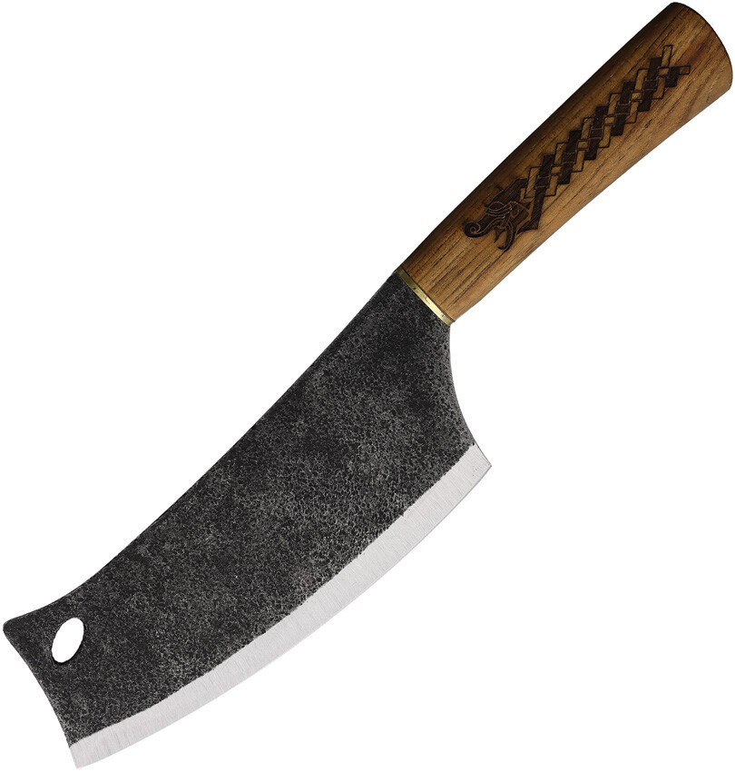 Condor Norse Dragon Cleaver Tan Wood 1075HC Steel Fixed Blade Knife 103374HC